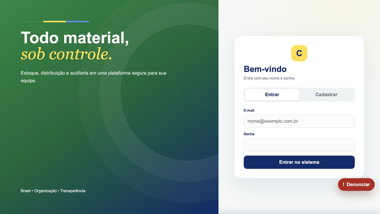 Tela pública de acesso — ControlePL